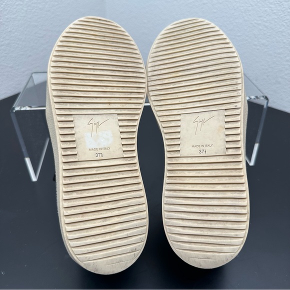 Giuseppe Zanotti Devon Skate Python Print Slip On Sneakers Gold Zip Womens 7.5 - Picture 10 of 13